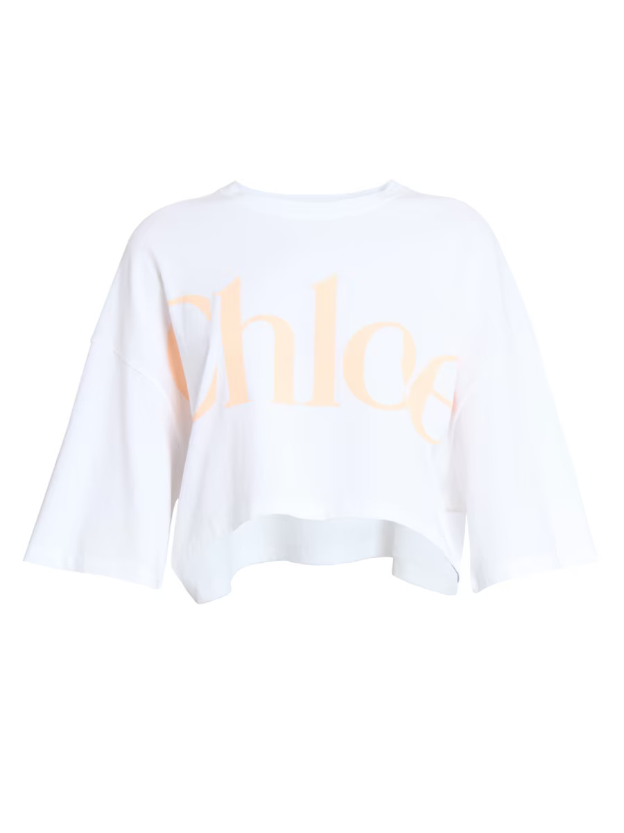 ChloéLogo Cotton Crop T-Shirt | Saks Fifth Avenue