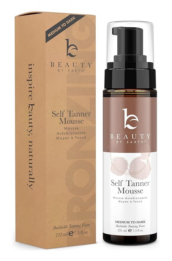 Beauty by Earth Self Tanner Mousse - Medium to Dark Fake Tan Sunless Tanner, Self Tanners Best Se... | Amazon (US)