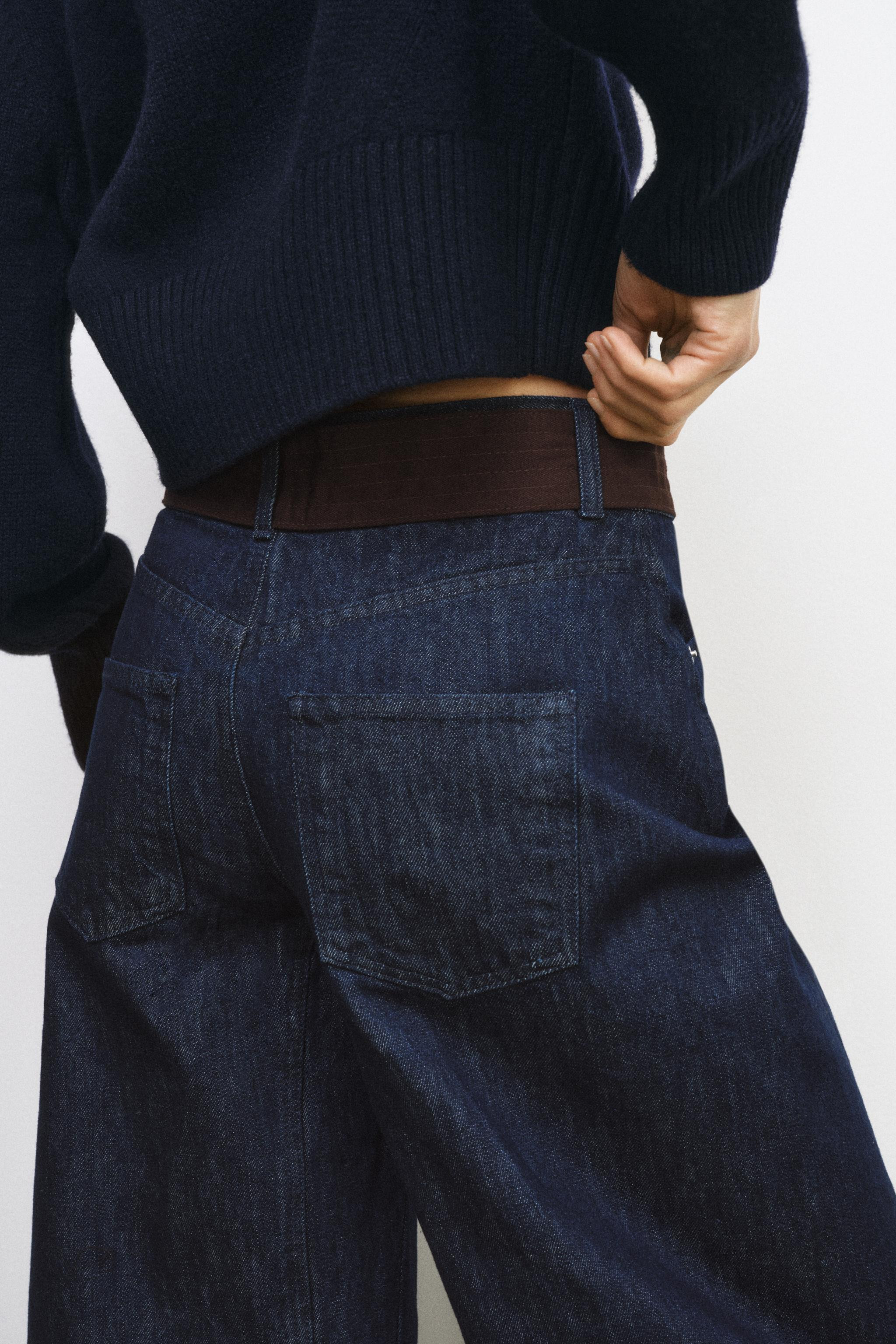 ZW COLLECTION BARREL JEANS WITH BELT | Zara UK