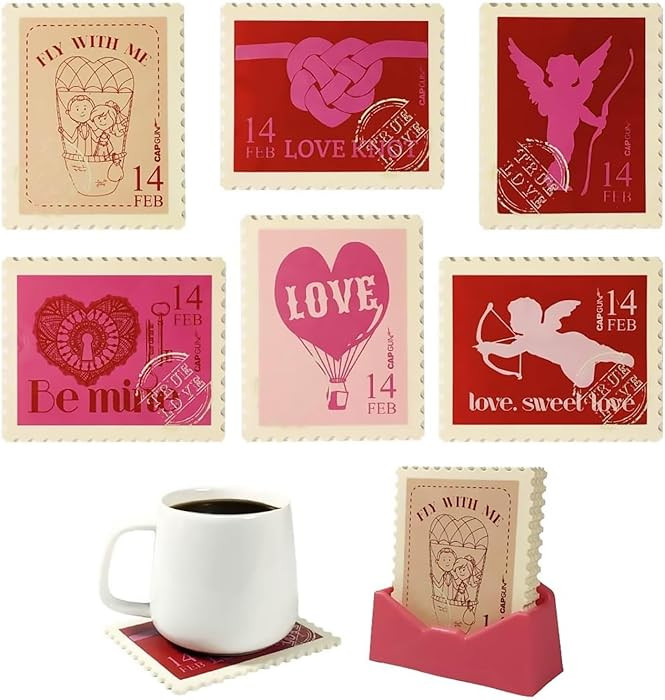 6 Pcs Coasters for Drinks, 4.5 * 3.7 Inches Fit for All Kinds of Cups, Super Cute Drink Coaster, ... | Amazon (US)