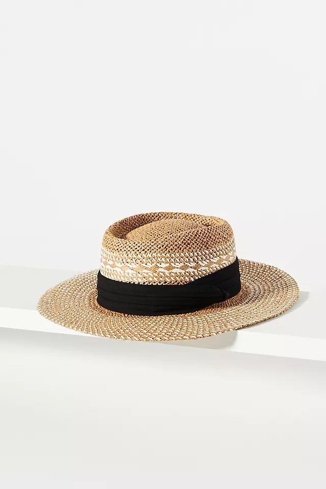 Straw Contrast Boater | Anthropologie (US)
