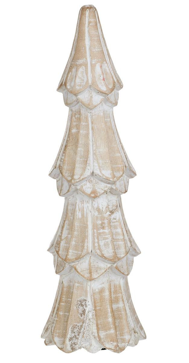 14" Carved Wooden Christmas Tree Accent - Natural-Natural-7807862731300   | Burkes Outlet | bealls