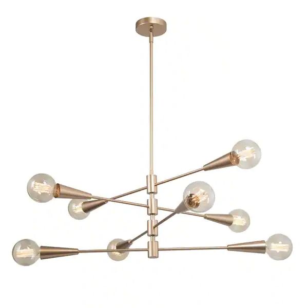 Mid-century Modern Sputnik Chandelier Brass Linear Sprawl Pendant Light Rotatable Arms with Four ... | Bed Bath & Beyond
