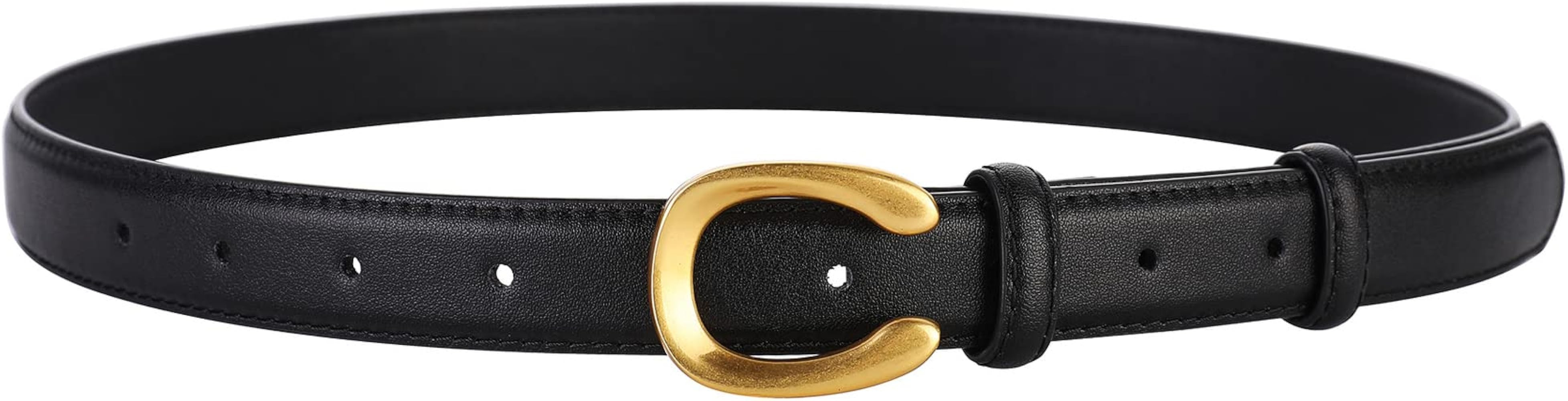 KLWINO Womens Belts for Jeans, Womens Leather Belt with Gold C Buckle, Ladies Fashion Belts for P... | Amazon (US)