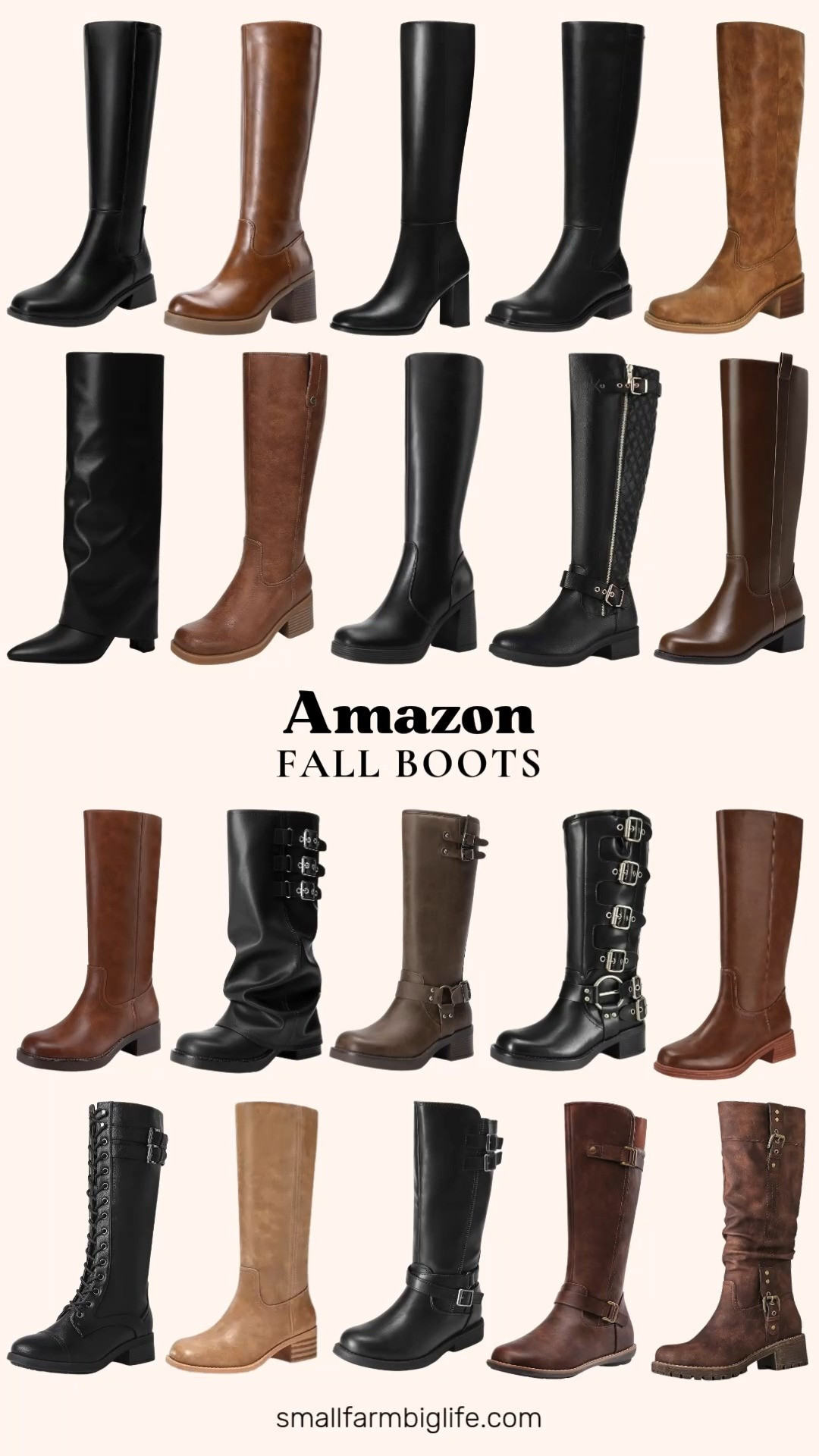 👢 Amazon Fall Boots

Knee high boots go with almost every fall outfit, and this Amazon fall boots roundup covers every style in brown and black. There are classic riding boots with a round or square toe and a low heel, plus flat riding boots with buckles and a side zipper. For a moto look, try biker boots with adjustable buckles and a low chunky heel. Slouchy fold over boots dress things up, and platform boots in caramel, brown, and black give you more height with a chunky block heel. There's also a dark honey brown square toe western boot from Dr. Scholl's with a cushioned footbed and arch support, a red brown wide calf riding boot, a brown banana boot that also comes in a wide calf, round toe gogo boots, and a black lace up combat boot with a cozy fur lining. Many of these fall shoes have cushioned foam insoles and low block heels, so they're comfortable for all day wear and work well in fall outfits for women over 50. Wear them with jeans, a sweater dress, or a plaid midi skirt for Thanksgiving, date night, or everyday fall fashion.

#amazonfashion #amazonfinds #fallboots #kneehighboots #fallshoes #ridingboots 

 #LTKootd #LTKOver40 #LTKWorkwear