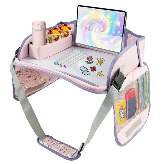 Carseat Table Tray for Kids Polyester Made Portable Drawing Board with Padded Shoulder Strap for ... | Walmart (US)