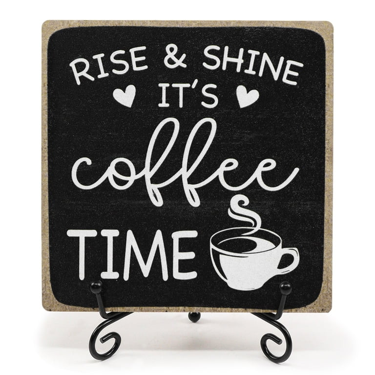 Coffee Bar Sign Farmhouse  Coffee Desk Decor Sign Wood Plaque with Stand Gift for Home Kitchen Ta... | Walmart (US)