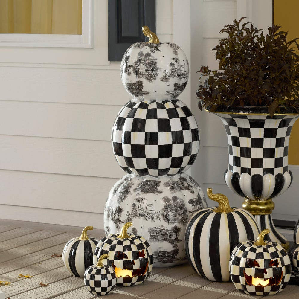 Black Toile Pumpkin Outdoor Trophy | MacKenzie-Childs