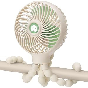Pram Fan Stroller Fan USB Fan Rechargeable Portable Fan, Battery Operated & 360° Rotation Adjustable | Amazon (UK)