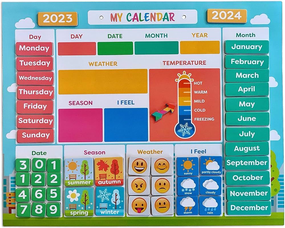 My First Daily Magnetic Calendar | Weather Station for Kids | Moods and Emotions | Preschool Lear... | Amazon (US)