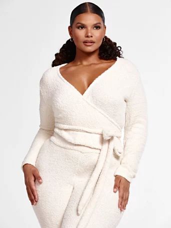 The Cuddle Wrap Sweater in Ivory - Fashion To Figure | Fashion to Figure