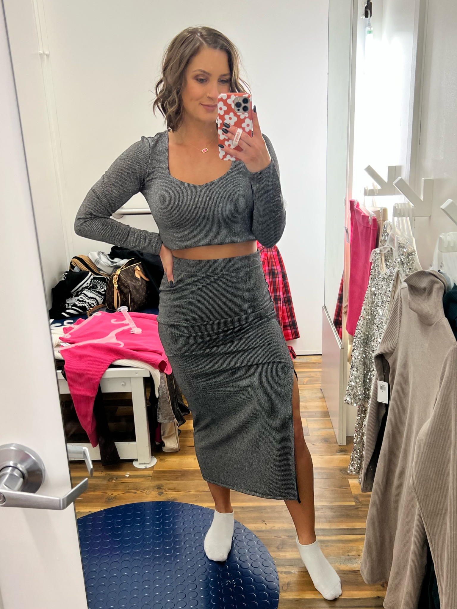 Love this sparkly set. I did tuck the top up under my bra. This is a perfect Christmas dinner outfit. The pieces are sold separately. I’m wearing a small in the skirt and medium in the top  

#LTKHolidaySale #LTKsalealert #LTKHoliday