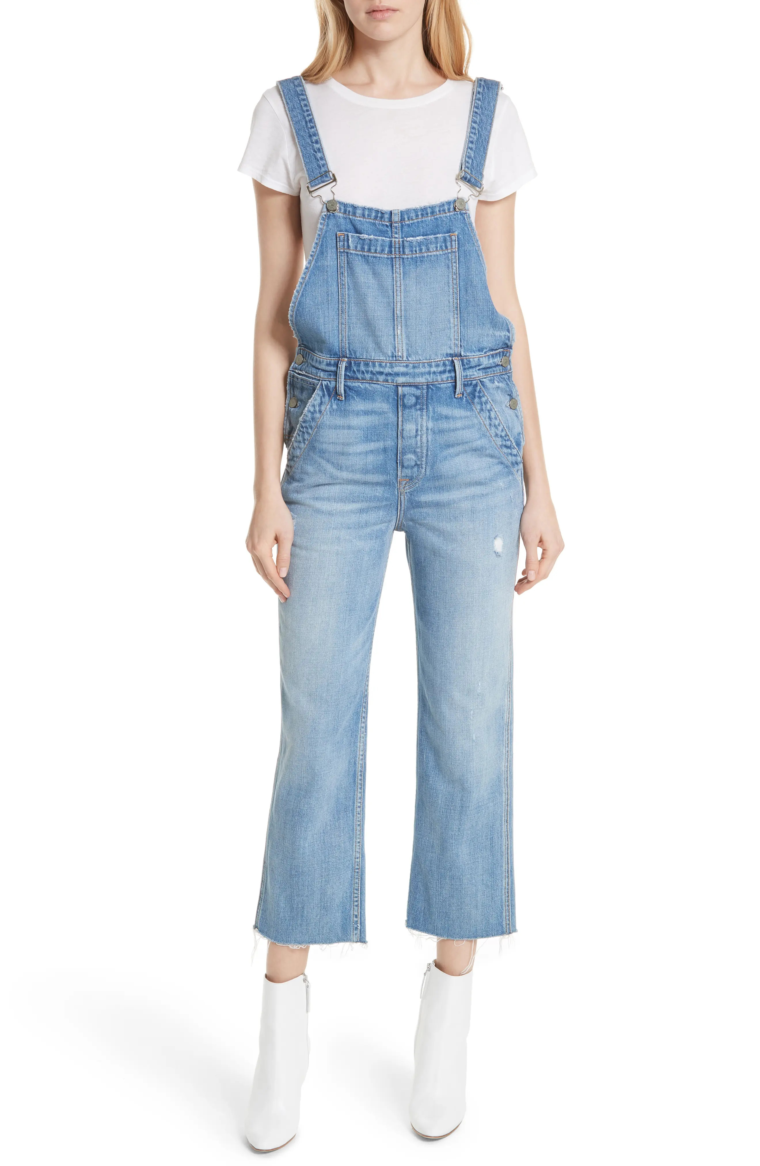 Women's Grlfrnd Alek Crop Flare Overalls | Nordstrom
