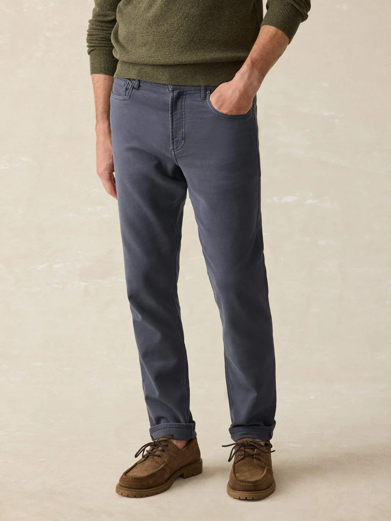 Stretch Terry 5-Pocket Pant - Navy | Faherty
