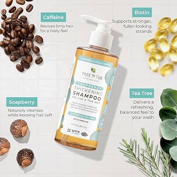 Tree To Tub Biotin Fine Hair Thickening Shampoo for Thicker, Fuller Volume - Gentle Volumizing Su... | Amazon (US)