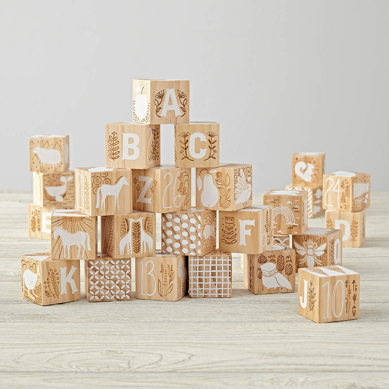 Etched Wooden Baby Blocks + Reviews | Crate & Kids | Crate & Barrel