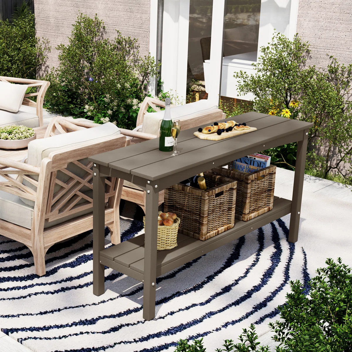 Armentha Rectangular Outdoor Buffet & Console Table , 55.5'' in. W 16.65'' in. D | Wayfair North America