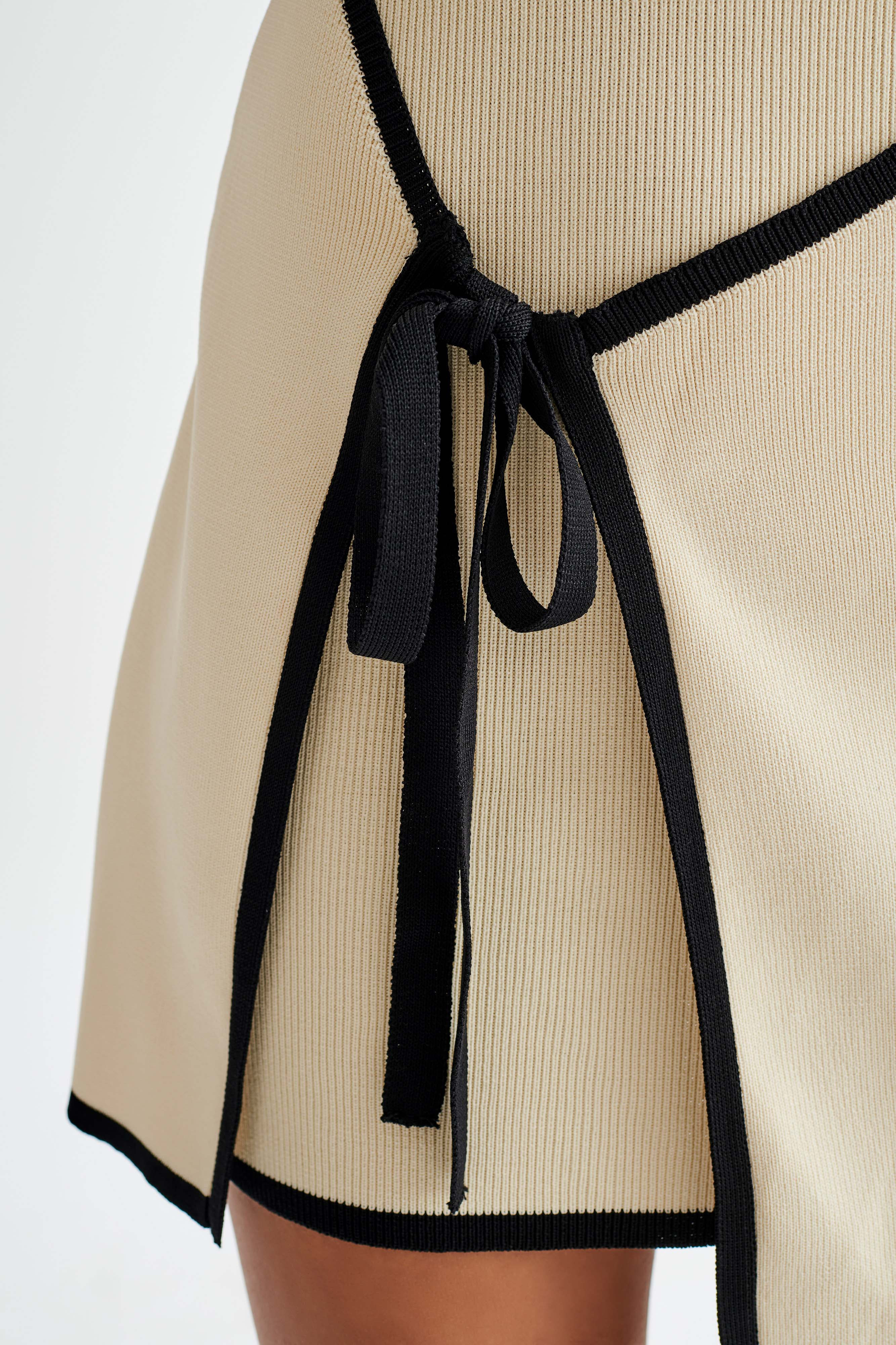 Strapless Knit Mini Dress - Cream | MESHKI US