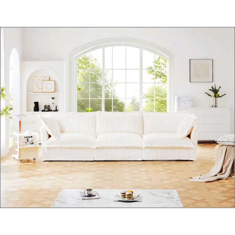 Modern 3 Seater Sofa With Suppleness Armrests | Wayfair North America