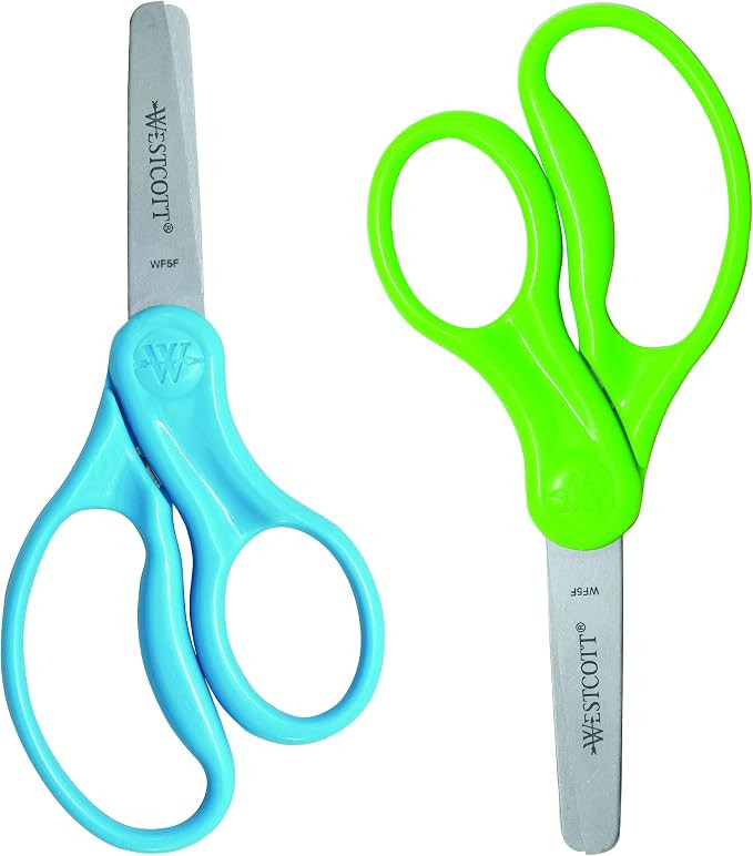 Westcott Scissors For Kids, 5" Blunt Safety Scissors, Assorted, 2 Count (Pack of 1) (13168) | Amazon (US)