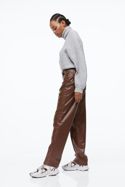 90s Straight Pants - Brown - Ladies | H&M US | H&M (US + CA)