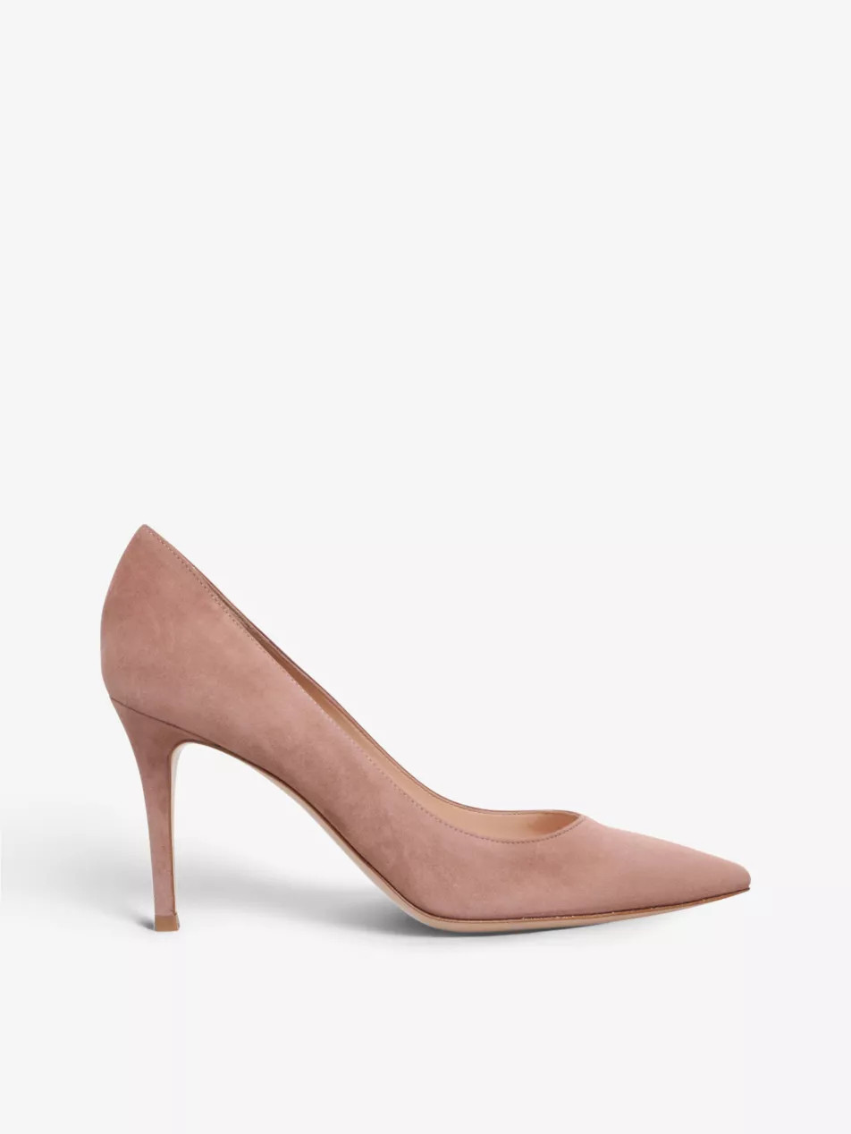 Pointed-toe suede court heels | Selfridges