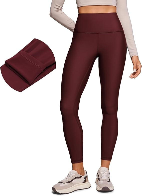 CRZ YOGA Womens High Waisted Fleece Lined Leggings 25 inches - Winter Warm Thick Thermal Soft Wor... | Amazon (US)