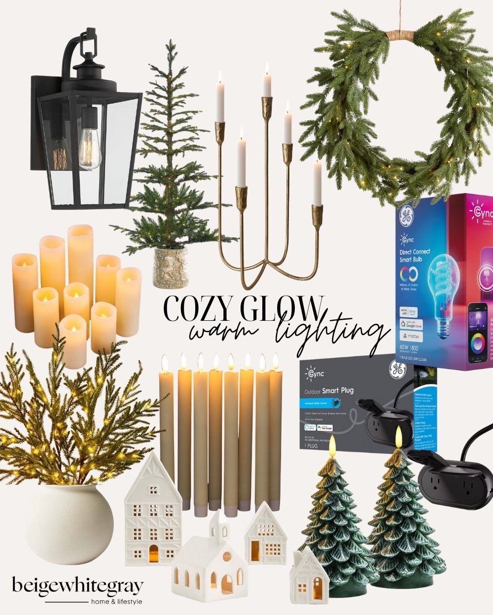 Cozy Glow Winter Lighting 💡holiday lighting / home lighting must haves / Amazon winter lighting / lighting for the home / Amazon candle sticks / low light for winter / Christmas tree candles / winter village / holiday wreath / wall sconces / pillar candles / beigewhitegray 

#LTKHoliday #LTKSeasonal #LTKHome