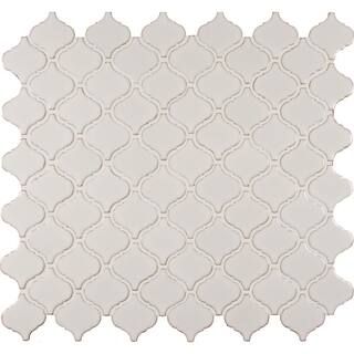MSI Bianco Arabesque 9.84 in. x 10.63 in. x 6mm Glossy Ceramic Mesh-Mounted Mosaic Tile (10.95 sq... | The Home Depot