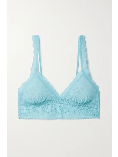 Hanky Panky - Signature Stretch-lace Soft-cup Triangle Bralette - Light blue | NET-A-PORTER (US)