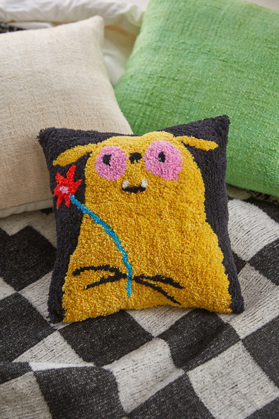 Gentle Thrills UO Exclusive I Picked You A Flower Mini Tufted Throw Pillow | Urban Outfitters (US and RoW)