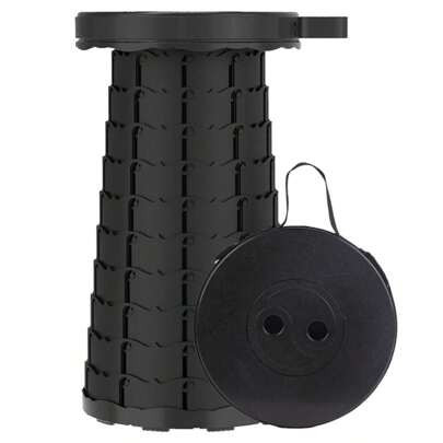 Multifunctional Black Portable Stool: Adjustable Height, Suitable For Outdoor Camping, Garden Leisure, Fishing And Hiking | SHEIN