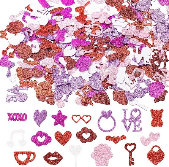 WATINC 500pcs Valentine’s Day Foam Stickers for Kids and Adults, Red Pink White Colorful Glitte... | Amazon (CA)