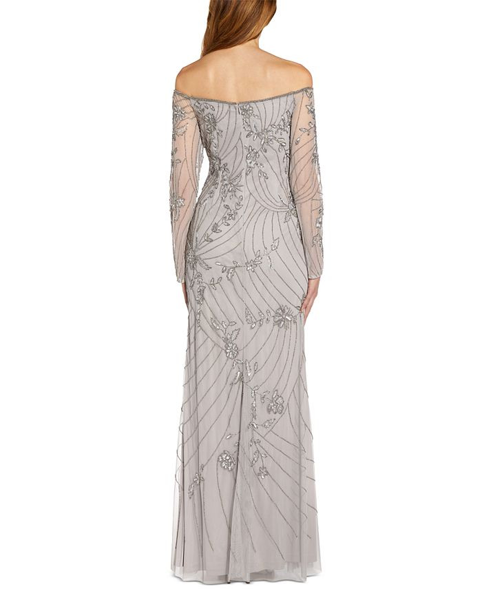 Adrianna Papell Off-The-Shoulder Evening Gown & Reviews - Dresses - Women - Macy's | Macys (US)