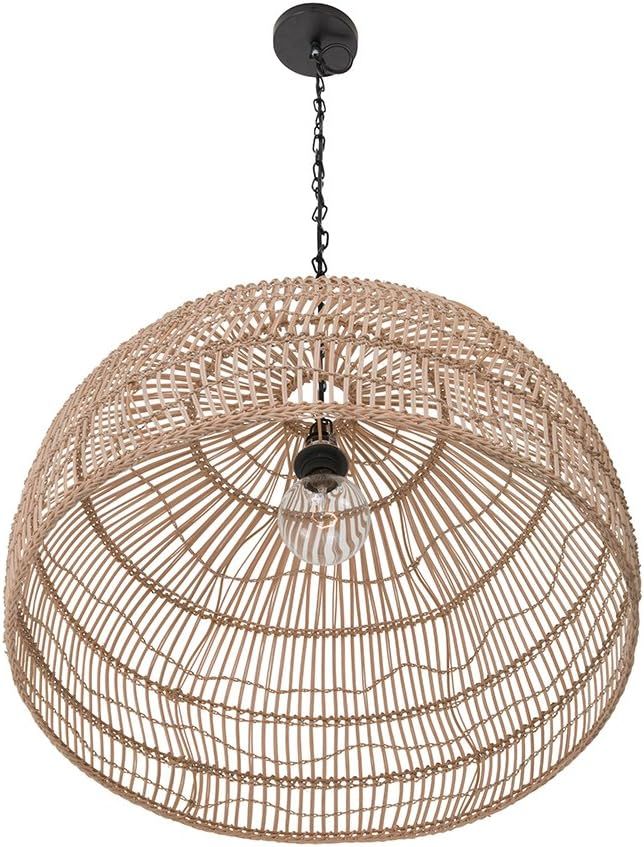 KOUBOO 1050100 Open Weave Cane Rib Dome Hanging Ceiling Lamp, One Size, Wheat | Amazon (CA)