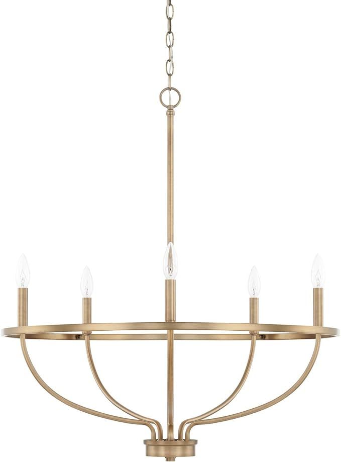 HomePlace 428551AD Greyson Chandelier, 5-Light 300 Total Watts, Aged Brass | Amazon (US)