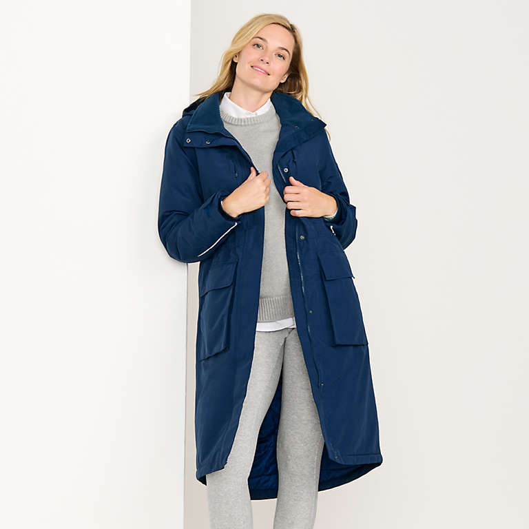 Women's Squall Waterproof Insulated Winter Stadium Maxi Coat | Lands' End (US)