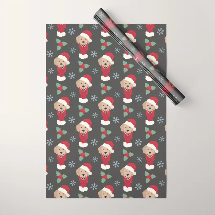 Golden Retriever Christmas Dog Wrapping Paper | Society6