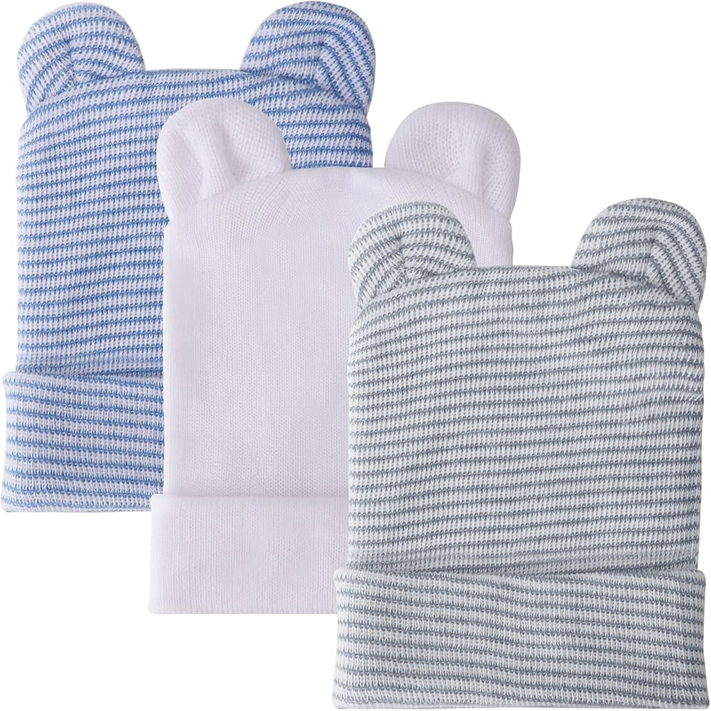 DRESHOW BQUBO Newborn Hospital Hat Infant Baby Hat Cap with Big Bow Soft Cute Knot Nursery Beanie | Amazon (US)