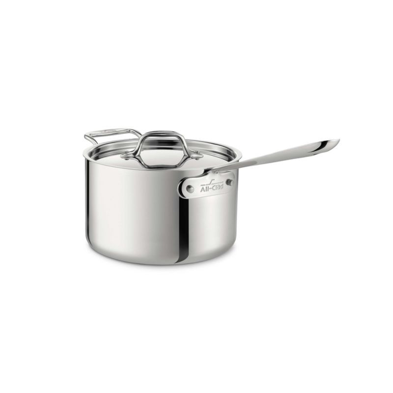 All-Clad d3 Stainless Steel 4-qt. Saucepan with Lid + Reviews | Crate & Barrel | Crate & Barrel