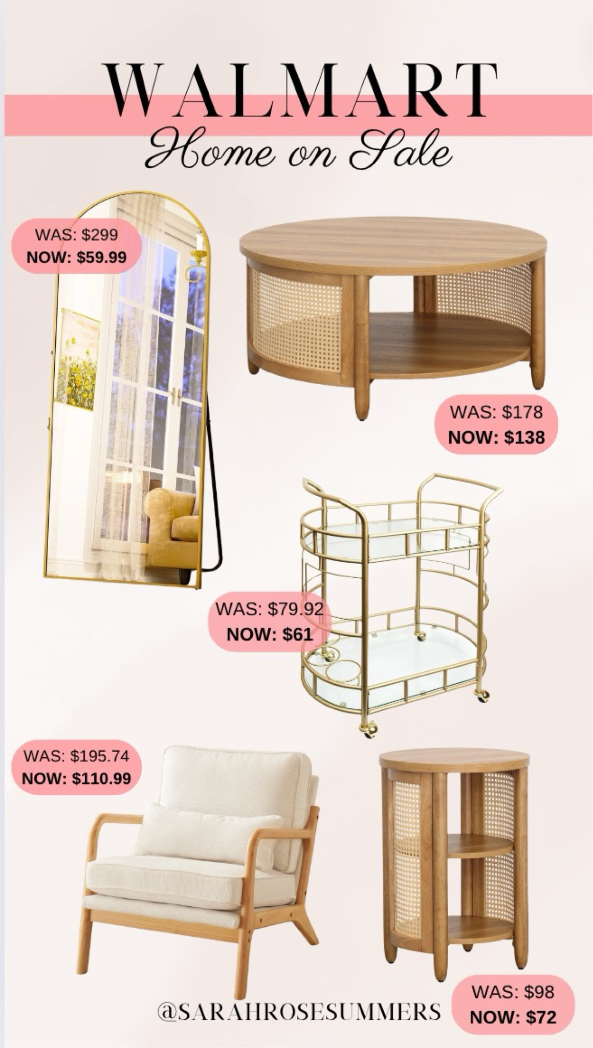 Walmart home on sale! Great finds for home on sale including Better Homes side table, bar cart, and coffee table. Best selling arched full length mirror available in multiple sizes. Modern Arm Chair with linen fabric. 

#LTKSaleAlert #LTKHome