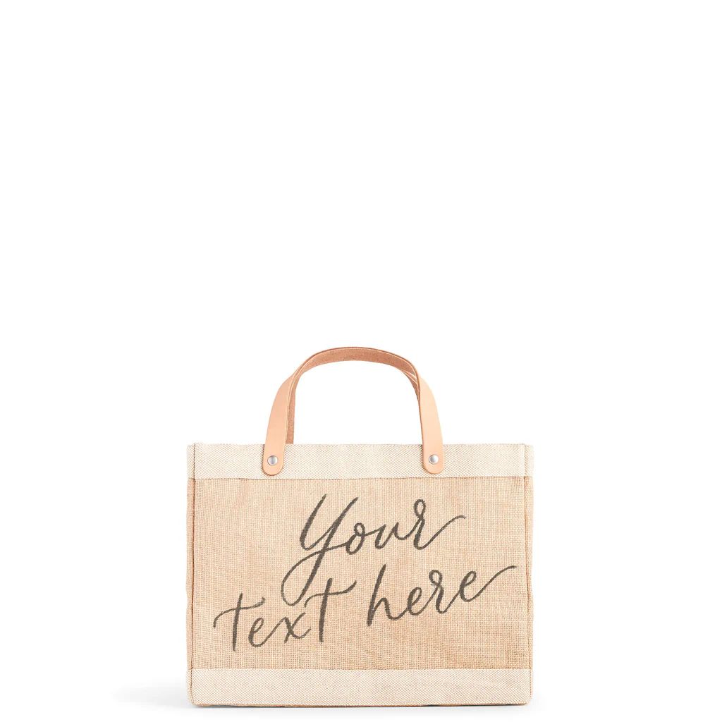 Petite Market Bag in Natural with Calligraphy | Apolis