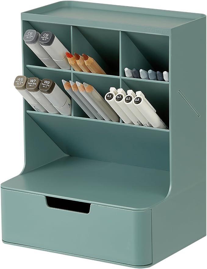 BLUE GINKGO Hive Desk Organizer – Vertical 6-Compartment, Full-drawer Storage – Space-Saving ... | Amazon (US)