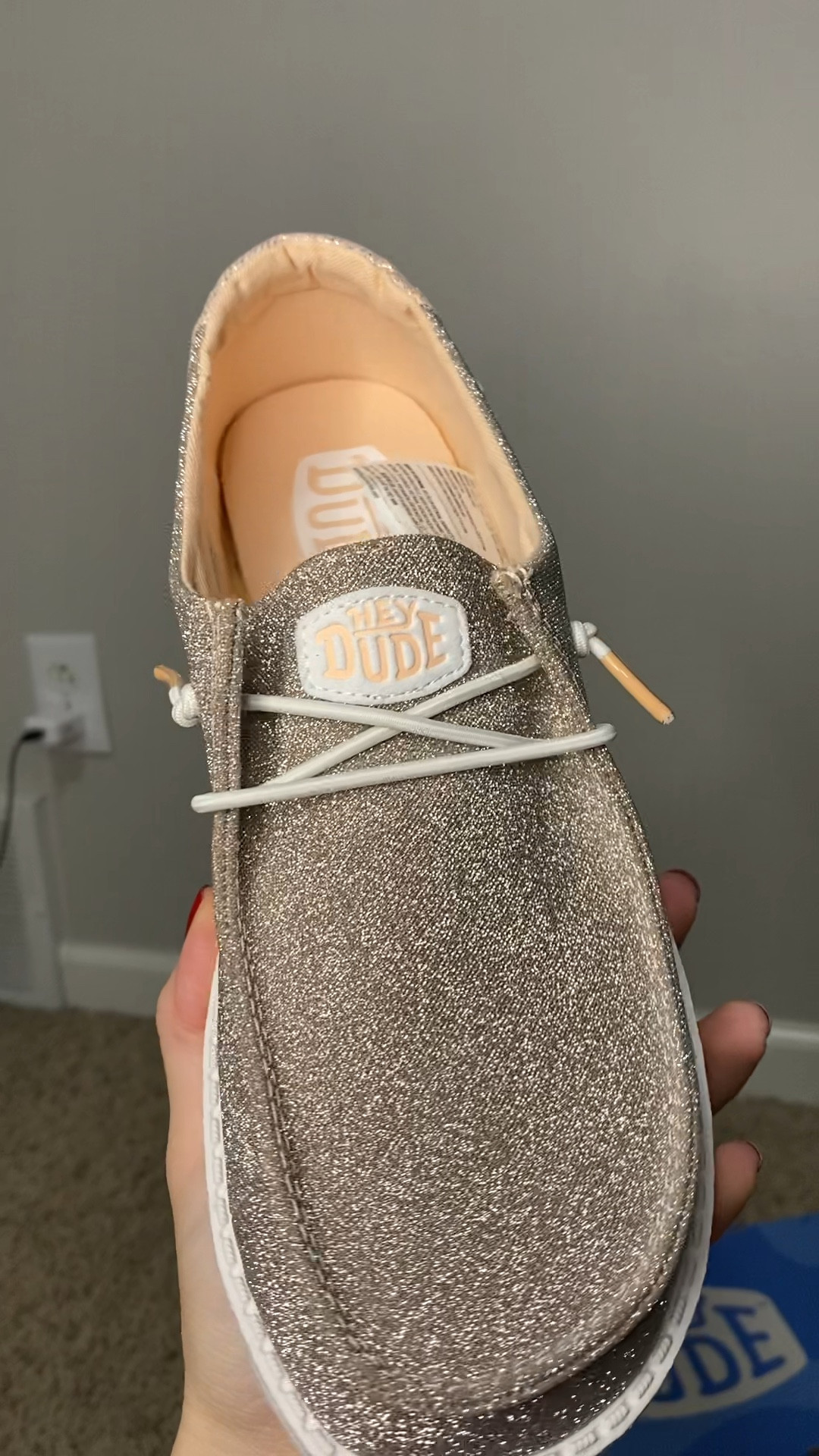 These Hey Dude shoes in rose gold are literally GORGEOUS 😍

#heydude #tosegold #comfyshoes #blackfriday #sliponshoes #womensshoes #amazonfind #giftforher #shoesforher #sparkleshoes #sparkle 

#LTKGiftGuide #LTKCyberWeek #LTKShoeCrush