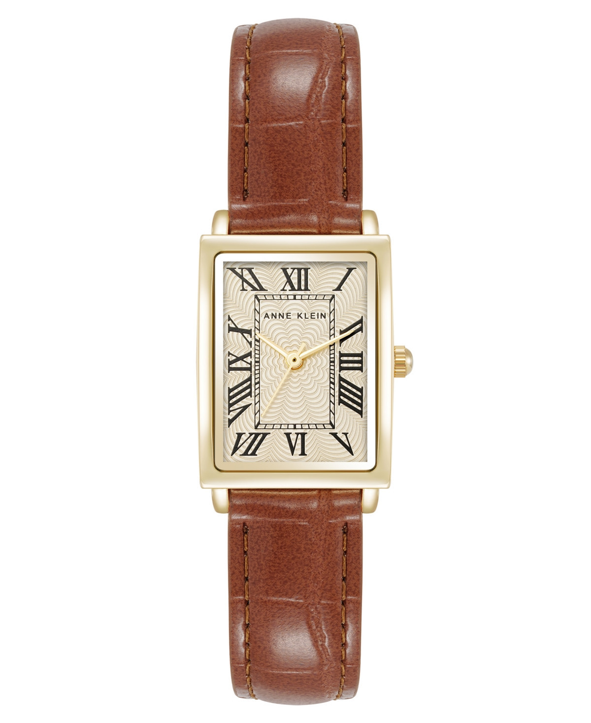 Anne Klein Women's Quartz Brown Leather Band Watch, 21mm | Macy's
