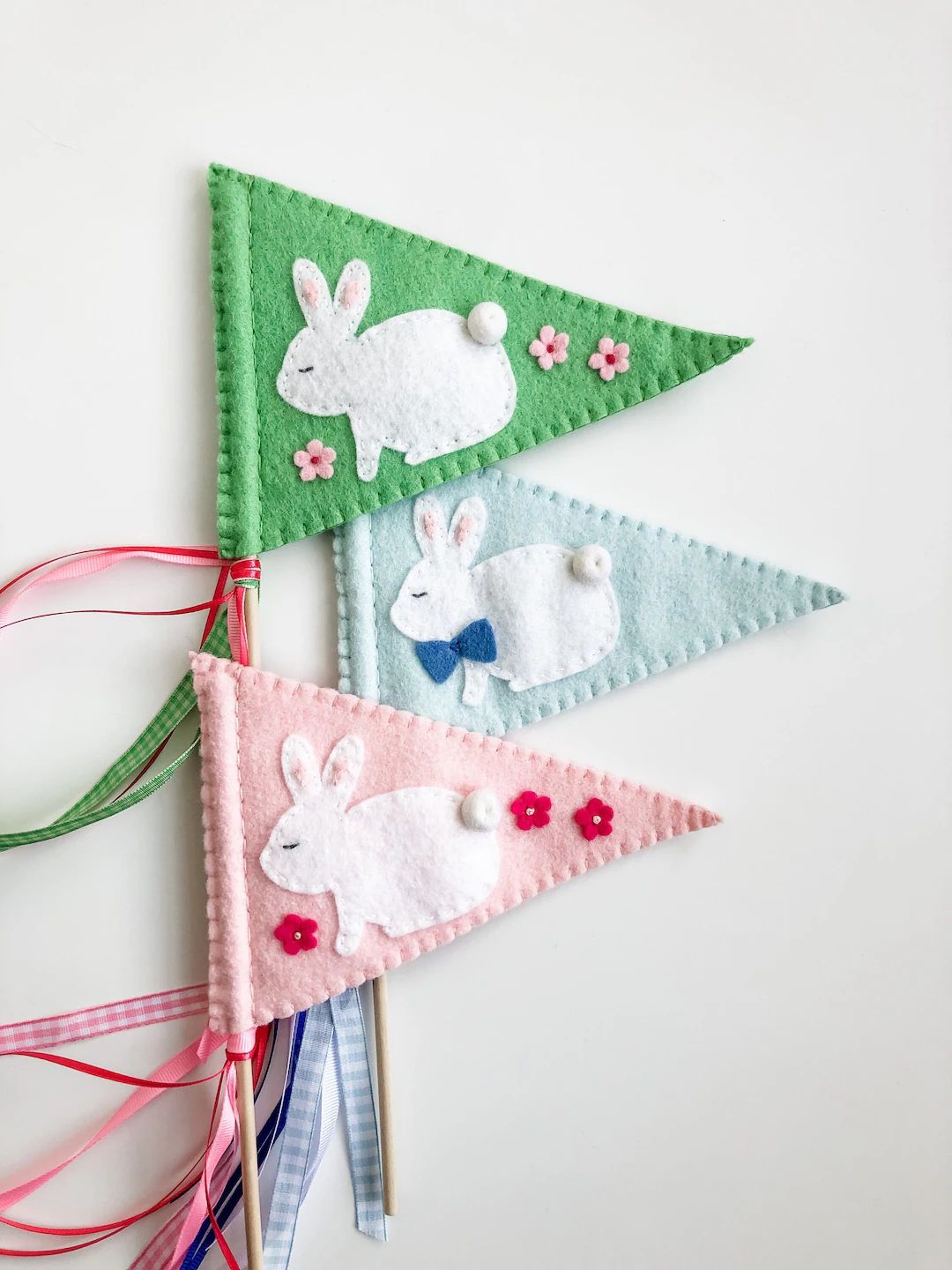 Handmade Felt Easter Flag, Easter Pennant, Bunny Flag, Bunny Pennant | Etsy (US)