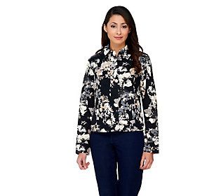 As Is Isaac Mizrahi Live! Allover Watercolor Floral Jacket | QVC