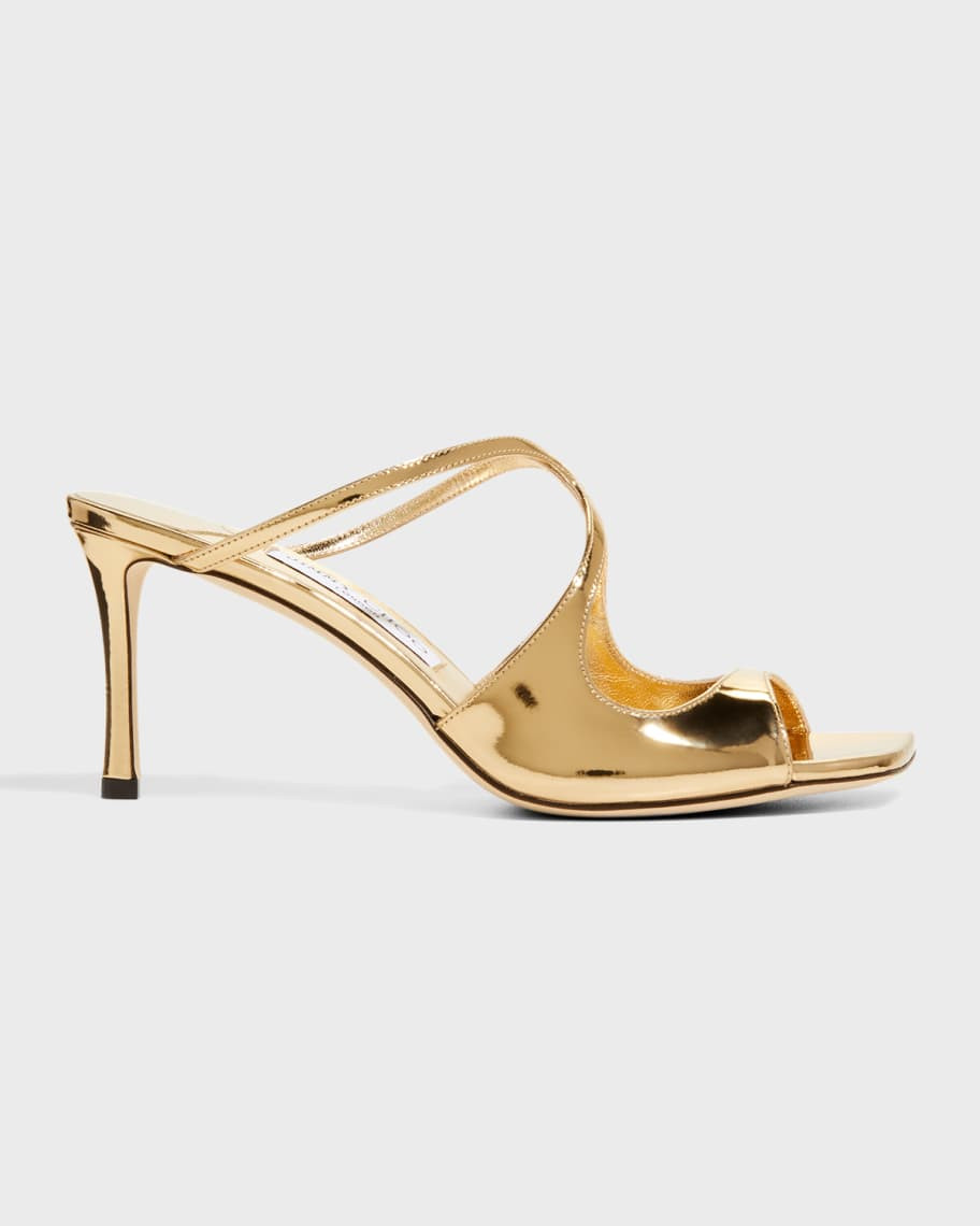 Anise Metallic Leather Slide Sandals | Neiman Marcus