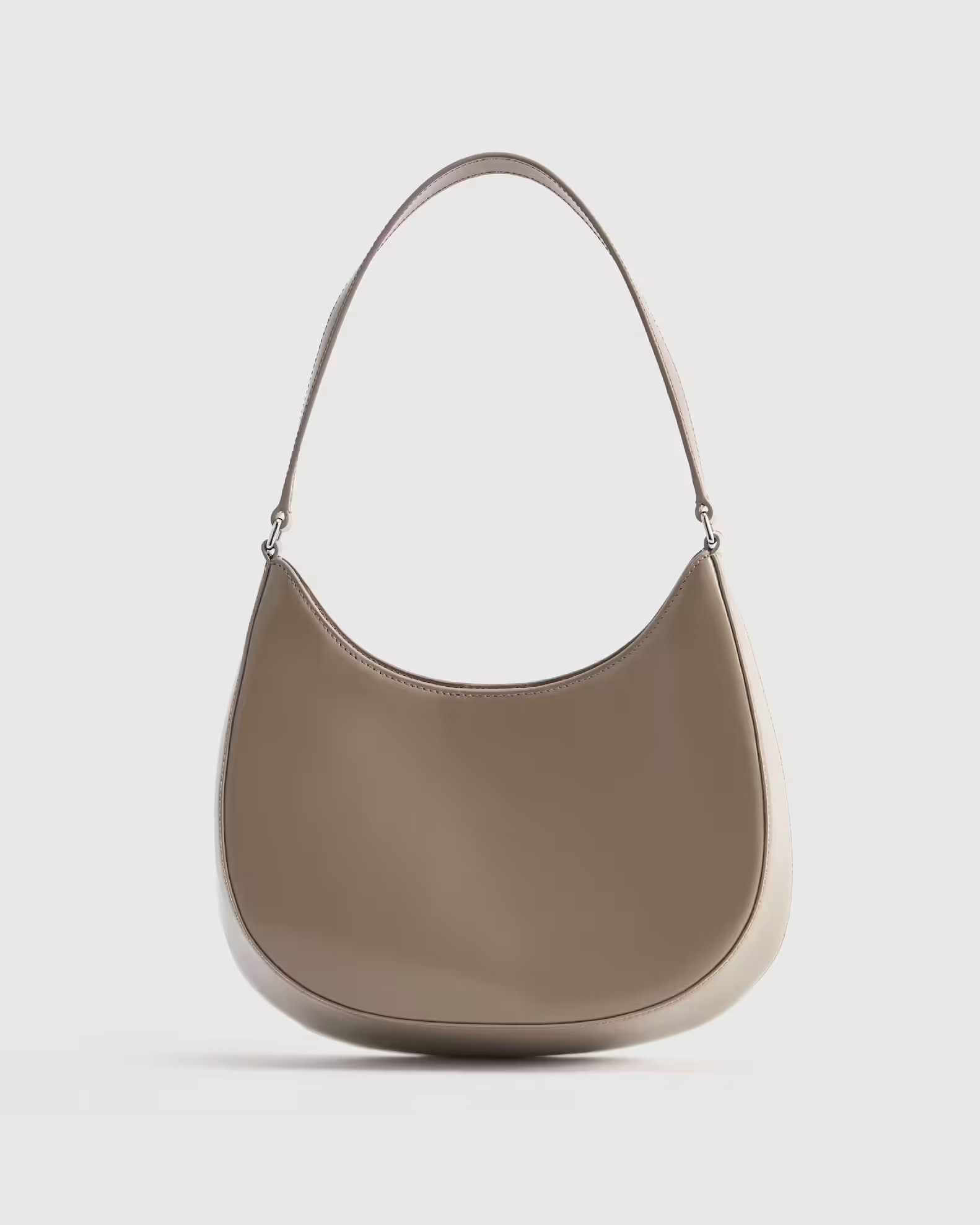 Italian Abrasivato Leather Shoulder Bag in Taupe | Quince
