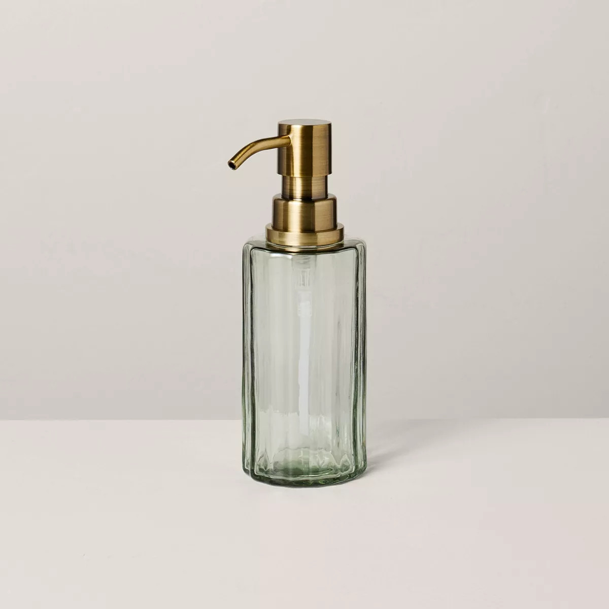 Fluted Glass Bathroom Soap Pump Light Green - Hearth & Hand™ with Magnolia | Target